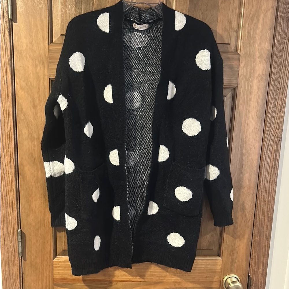 Black and White Polka Dot Women's Sweater